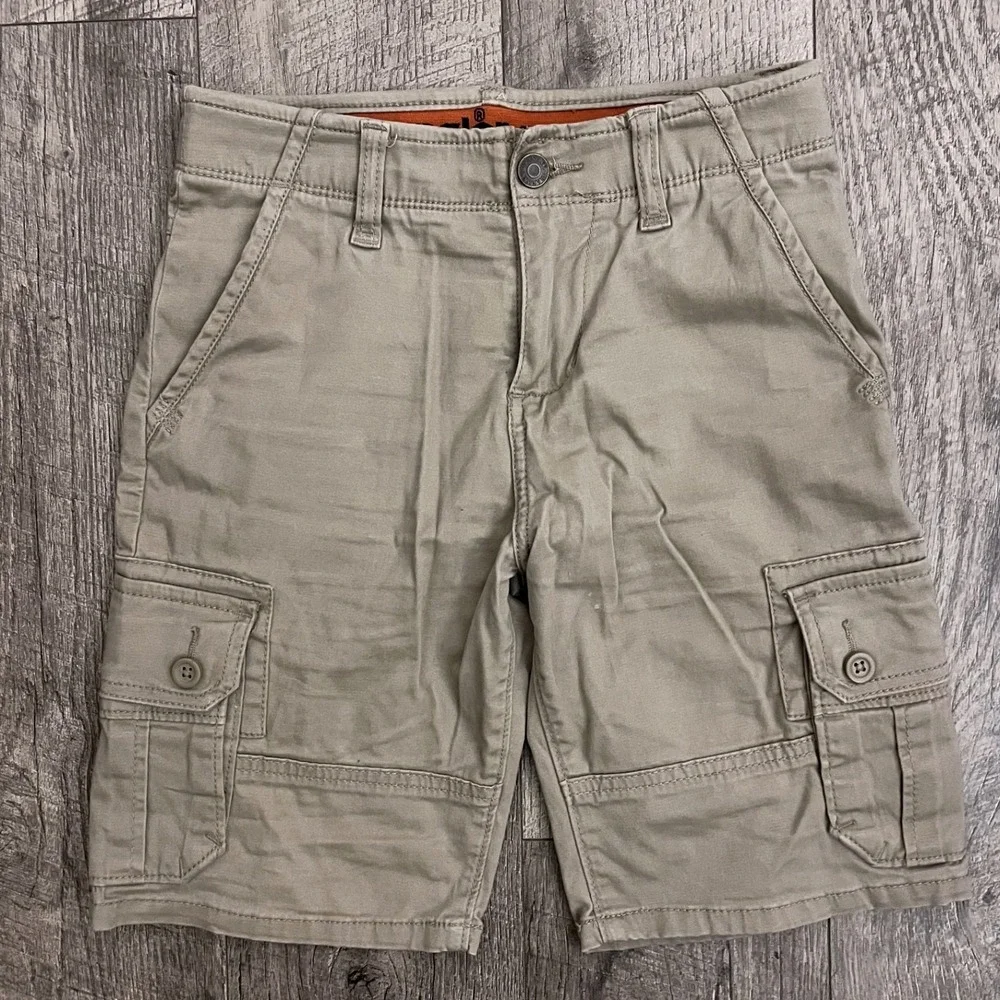 Wrangler‎ Flex Kids Khaki Cargo Shorts Size 8 Regular Tan 4DRBWPE Cotton Blend